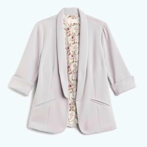 Skies Are Blue Hannah Modal Scuba Light Purple Gray Blazer